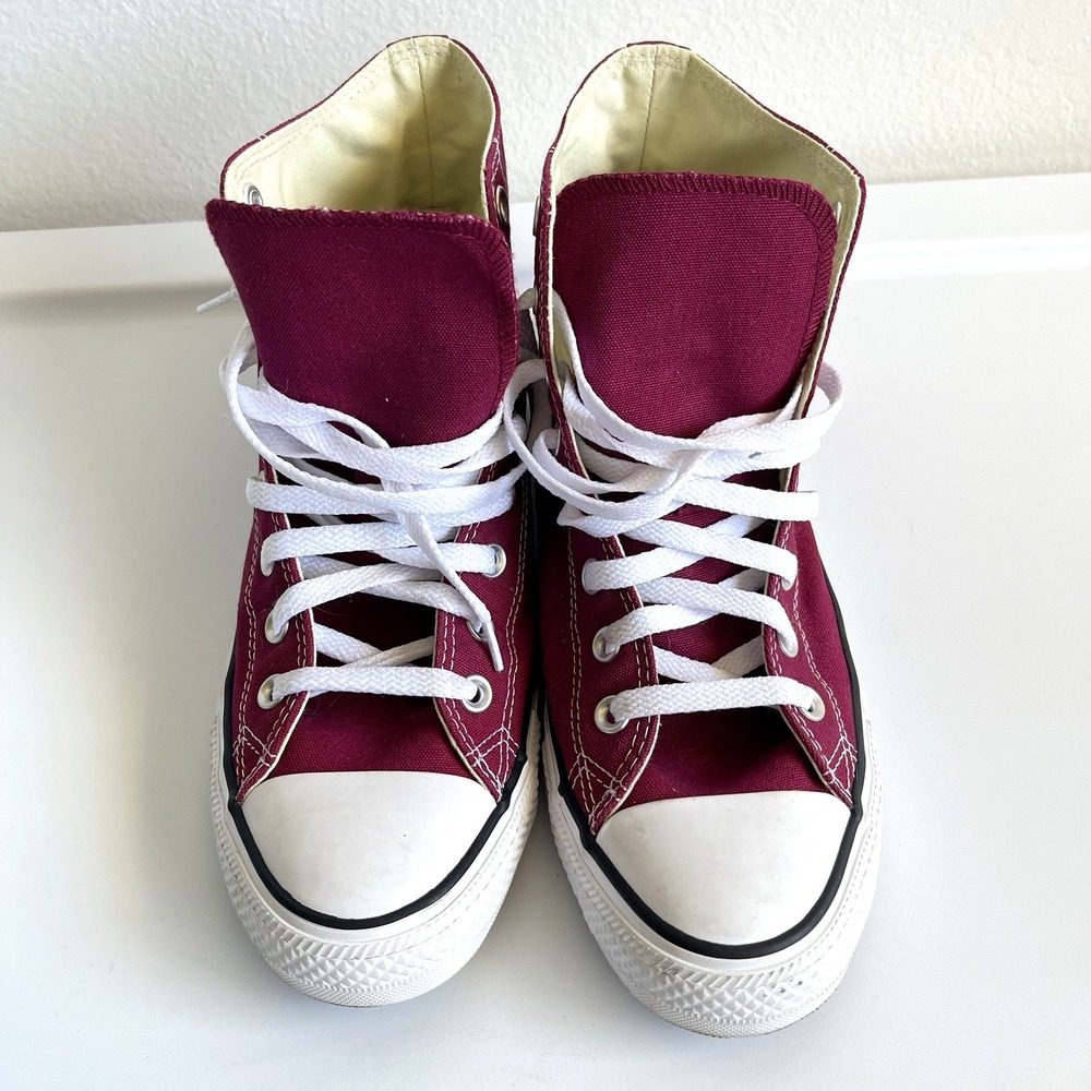 Converse Chuck Taylor All Star Hi Top Burgundy Canvas Mens 9.5  Womens 11.5